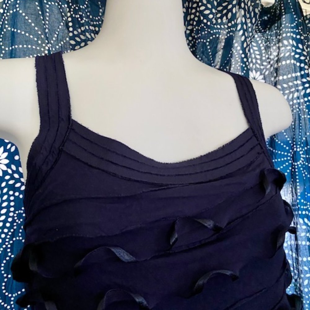 Express Navy Blue Ruffle Tank - Picture 3 of 10